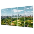 thumbnail image 2 of Designart "Futuristic Golf In Central Park Urban Recreation" Cityscapes Metal Wall Art Set, 2 of 5