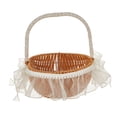 thumbnail image 2 of Cesta de flores pequeña tejida, cesta de huevos para dulces, cesta de almacenamiento práctica hecha a mano, decoración del hogar para senderismo, Marrón claro L, 2 of 8