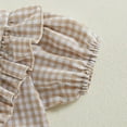 thumbnail image 3 of Generic Baby Girl Plaid Romper Puff Sleeve Doll Collar Bubble Rompers Infant Bodysuit Clothes with Headband for 0-18 Months, 3 of 7