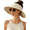 1pack-beige, variant on Women's Sun Visor Hats Wide Brim Straw Beach Hat Ponytail Hats for Women Foldable Floppy