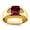 Yellow, variant on Fine Jewelry 14K White Gold Emerald-cut Created Ruby and Men's Diamond Ring Size 10
