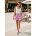 thumbnail image 2 of Women's Sweetheart Plaid Pleated Skirt, High Waisted A-Line Cake Hem Mini Skirts, Y2K Lace Trim Campus Casual Streetwear, 2 of 9