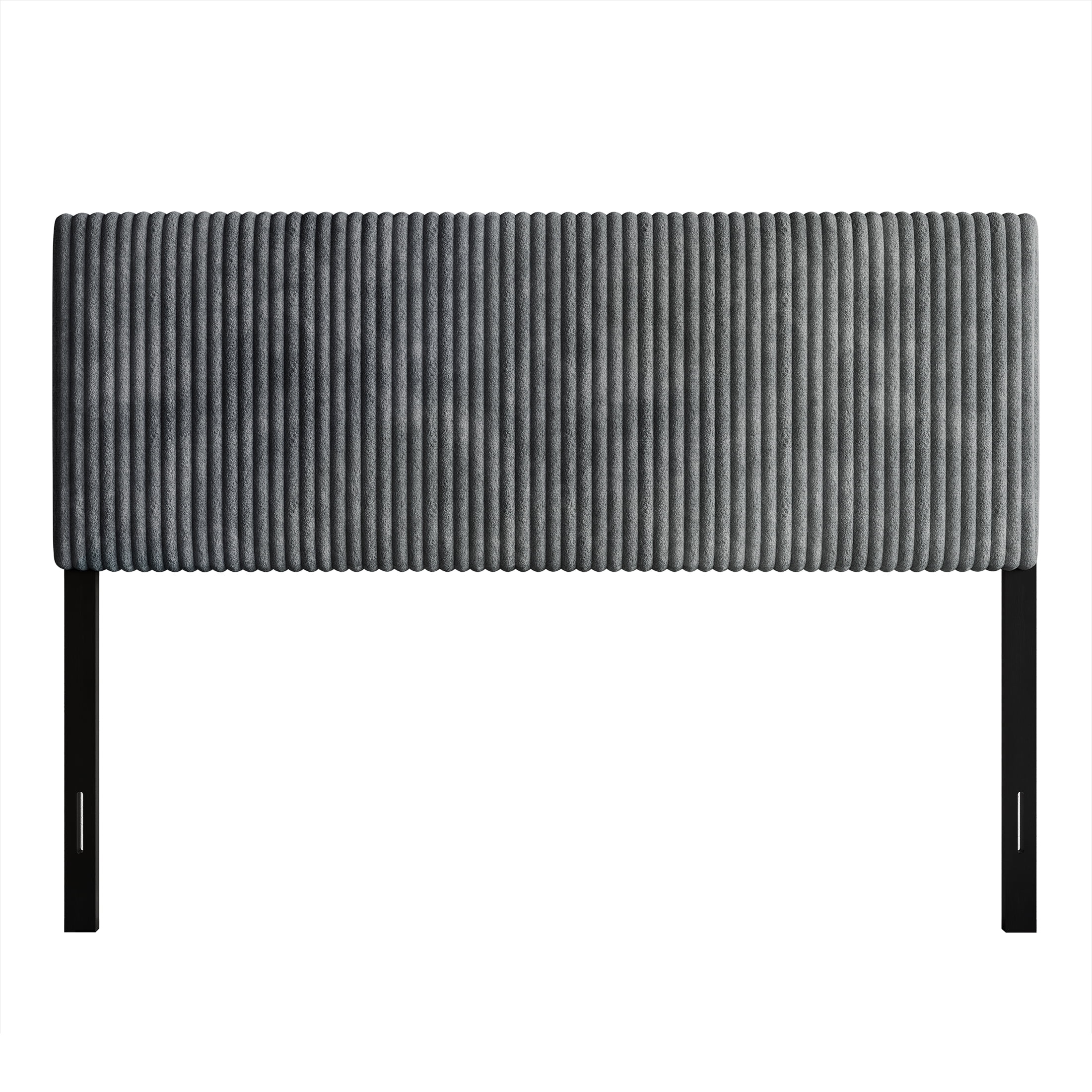 Castle Place Cozy Corduroy Velvet Upholstered King Headboard, Grey