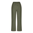 thumbnail image 6 of Dazajoo Cotton Linen Capris for Women Summer Drawstring Elastic Waist Pants with Pockets 2024 Womens Loose Fit Solid Color Capri Pants Deals of Today,Green,L, 6 of 6
