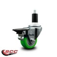 thumbnail image 2 of 3 Inch Green Poly Swivel 1-3/8 Inch Expanding Stem Caster with Brake SCC, 2 of 2