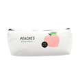 thumbnail image 1 of Caja de lápices con cremallera Kawaii, bolsa de cosméticos de lona, multiusos para chicas estudiantes, blanco Feliz Sencillez, 1 of 5