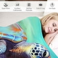 thumbnail image 3 of Fenyluxe Turtle Throw Blanket for Couch Sofa Bed Office Travel Camping School Flannel Soft Plush Blankets All Seasons Long-lasting Blanket 50x60in, 3 of 6