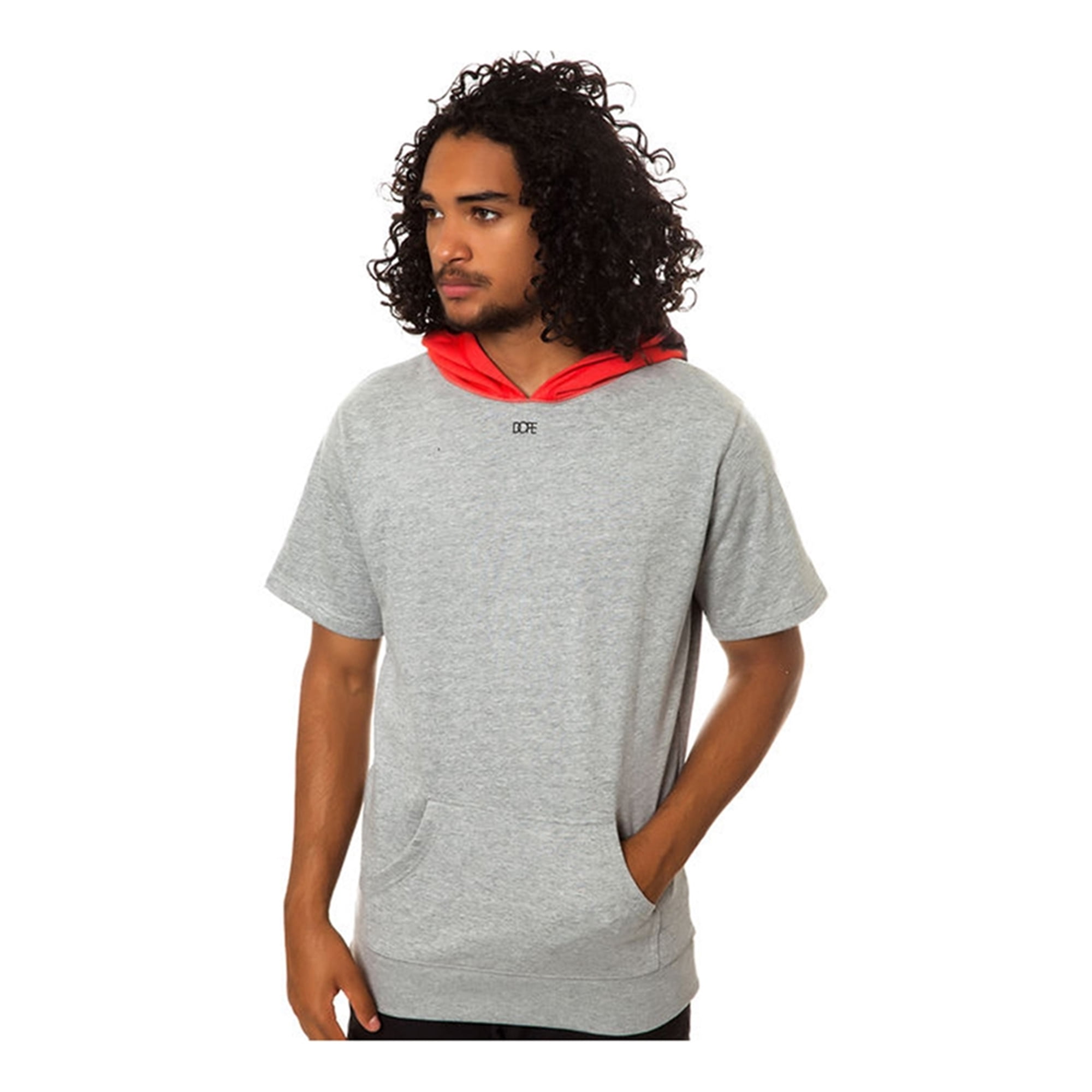 DOPE DOPE Mens The Tie Dyed SS Hoodie Sweatshirt, Red, Small