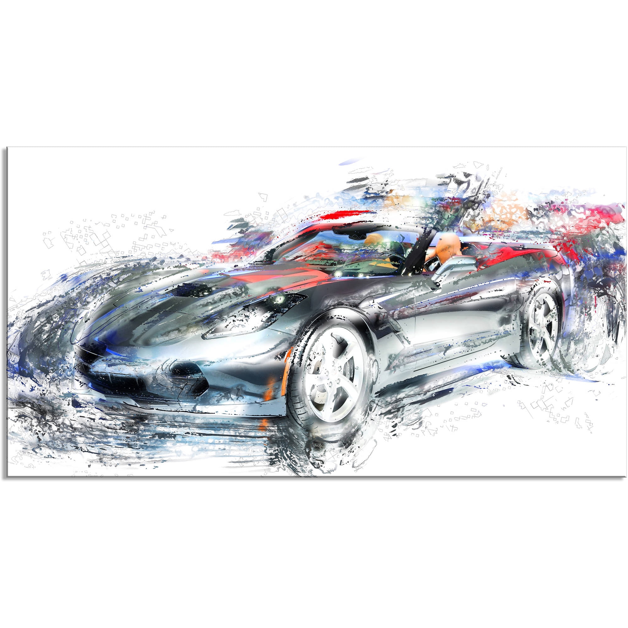DESIGN ART  "High End Luxury Car" Canvas Art Print