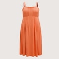 thumbnail image 6 of Summer Dresses for Women Square Neck Adjustable Slip Dress Pleated A Line Solid Color Flowy Vacation Wedding Guest Sundresses S-3XL, 6 of 7