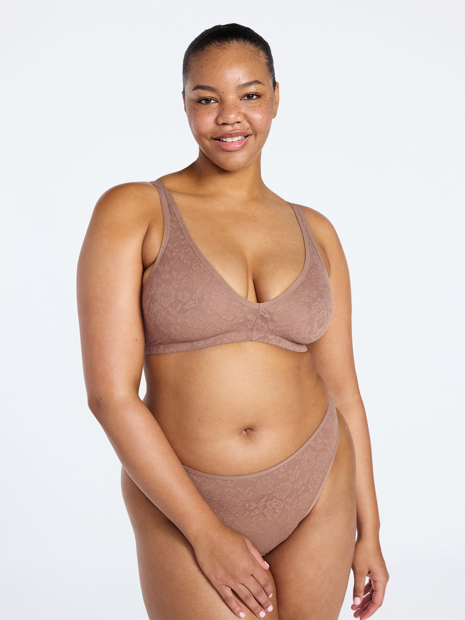 Joyspun Women's Soft Stretch Lace Bralette, Sizes XS-XXXL