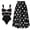 Black 2PC, variant on Women Swimwear, Color Block Bow Cutout One Piece Padded Swimsuit with Polka Dot Skirt Bathing Suit for Vacation
