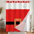 thumbnail image 3 of Mizhona Black and Red Christmas No Hooks Shower Curtains with Snap in Liner Minimalist Xmas Snowflake Hookless Fabric Bathroom Curtain，71"× 83", 3 of 4