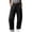 Black Pants for Women, variant on Cotton Linen Pants Women Wide Leg Loose Casual Cropped Elastis Waisted Pants for Women with Pockets