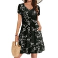 thumbnail image 1 of Vestido Zeagoo Summer para mujer con estampado floral de manga corta, 1 of 6