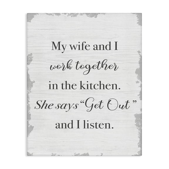 Stupell Industries Rustic Lodge Funny Work Together In Kitchen Canvas Art, 16 x 20, by Lil' Rue