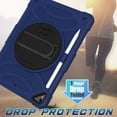 thumbnail image 4 of For Apple iPad 9th 8th 7th Gen 10.2 inch Tablet Hand and Shoulder Strap with Kickstand 3in1 Tough Hybrid - Dark Blue, 4 of 4