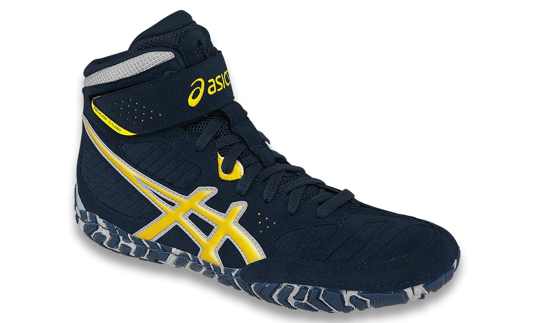 asics aggressor blue and yellow