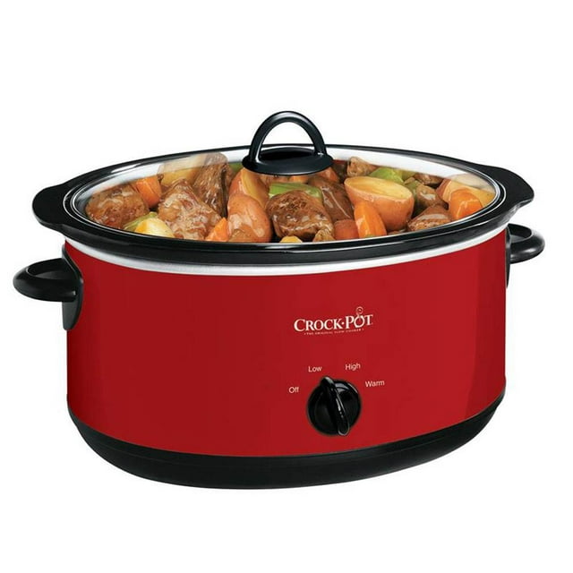 Crock-Pot SCV800-R Mijoteuse Manuelle en Grès Ovale Extra Large 8 Pintes, Rouge