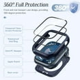 thumbnail image 4 of Goton 2 Pack Waterproof Case for Apple Watch Series 9 8 7 Screen Protector 45mm, Tempered Glass Hard PC Shockproof Cover Back Bumper for iWatch, 4 of 14