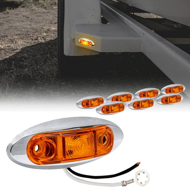 Luces Marcadoras para Remolque TRUE MODS LED de 2.5" Ámbar con Bisel Cromado