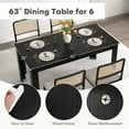 thumbnail image 4 of 63-Inch Dining Table for 4-6 People, Rectangular Wooden Kitchen Table, L-Shaped Legs, 330 LBS Weight Capacity, Modern Farmhouse Dinette Table for Restaurant, Living Room, Family (Black), 4 of 18