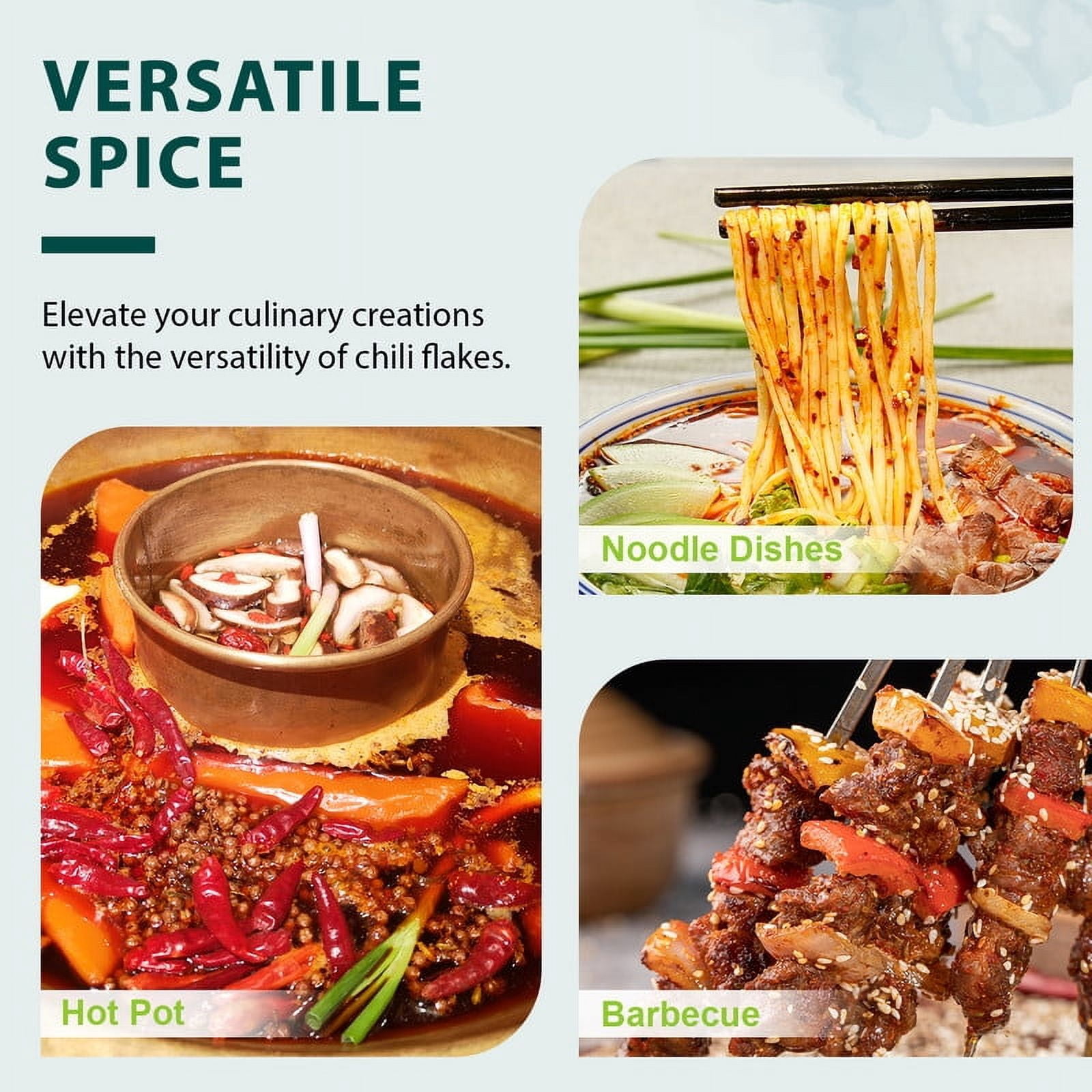Soeos Premium Sichuan Chili Flakes 8oz (226g), 2 Packs, total weight 16 oz