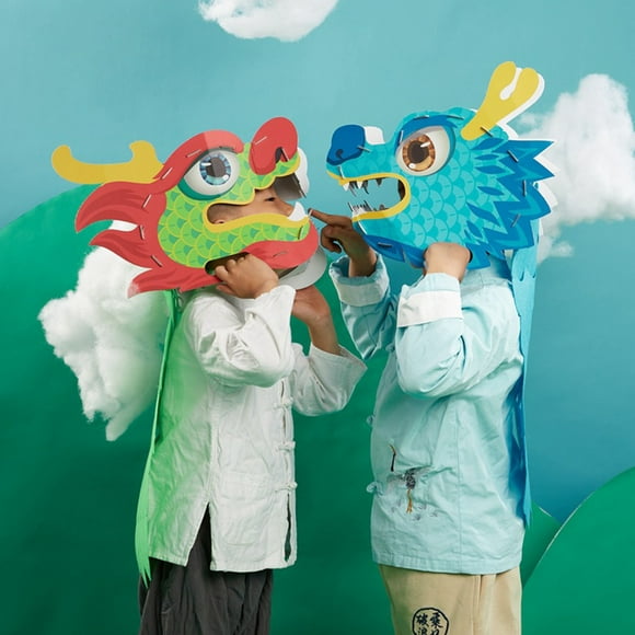 YAOMOBB Danse du Dragon pour Enfants Ensemble de Jouets Inspiré de la Tradition Chinoise pour Décoration de Fête de Nouvel An DIY (1 Ensemble)