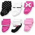 thumbnail image 2 of Luvable Friends Baby Girl Socks Giftset, Pink Navy, 0-9 Months, 2 of 2