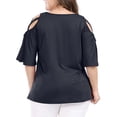 thumbnail image 4 of Agnes Orinda Women's Plus Size Summer Strappy Cold Shoulder Trumpet Sleeve Blouse, 4 of 6