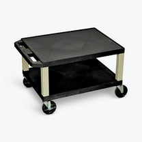 Luxor WT16-P 16 in. Two Shelves AV Cart with Putty Legs, Black