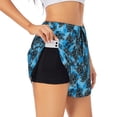 thumbnail image 2 of Bixox Women's Bohemian Sea Turtle pattern 2 in 1 Running Shorts - Lightweight Athletic Workout Gym Yoga Shorts Liner with Pockets - Small, 2 of 7