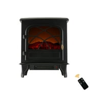 Caesar Indoor Electric Fireplace Stove Heater NO Remote Control, Freestanding ,Realistic Flame, Electric Fireplace Stove, Portable, Infrared, Thermostat, Overheating Safety System, 750/1500W, 23"
