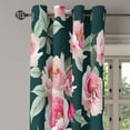 thumbnail image 3 of Ambesonne Floral Grommet Curtain, Roses Lovers Flowers Artwork, 50"x60", Laurel Green Pale Pink, 3 of 5