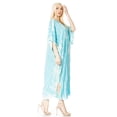 thumbnail image 4 of Sakkas Maitte Women's V neck Caftan Dress Cover-up Beach Print Kaftan Long Boho - 1031-Turq - Plus Size, 4 of 5