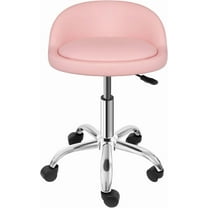 GETHFS Adjustable Height Hydraulic Rolling Swivel Salon Stool Chair with Backrest, Faux Leather Tattoo, Facial, Massage & Spa Medical Chair, 360° Swivel with Wheels(Pink)