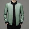 thumbnail image 2 of Nueva chaqueta de piel auténtica de otoño para hombre, con cuello de béisbol, de piel de oveja, abrigo corto y fino de Haining, 2 of 4