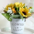 thumbnail image 3 of Sunflower Decorations Artificial Daisy Flower Retro Thick Hemp Rope Vintage Simulation Fake Flowers In Metal Potted, 3 of 6