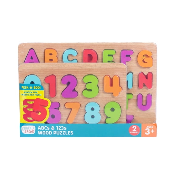 Puzle de madera Chuckle & Roar ABCs y 123s de 26 y 10 piezas