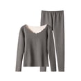 thumbnail image 3 of Tsivenald Womens Thermal Underwear Set 2 Piece Ultra-Soft Fleece Lined Long Sleeve Top & Long Johns Bottom Warm Winter Base Layer, 3 of 7