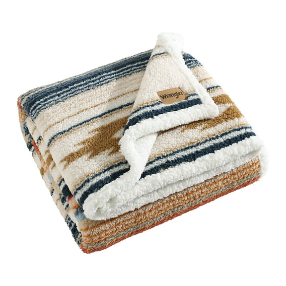 Wrangler Coyote Sands Beige Sherpa 60X50 Throw Blanket