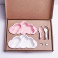 thumbnail image 3 of Serving Bowl Children's Bowl Bamboo Fiber Baby Cloud Tableware Set Children's Plate Baby Bowl Spoon Complementary Food Bowl for Pasta Salad Ice Cream (Color : Blue), 3 of 5
