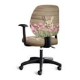 thumbnail image 2 of FKELYI Floral Rabbot Plank Pattern Office Chair Slipcover Desk Chair Cover 2 Pcs Removable Computer Chair Protective Cover Easy to Install Rotating Sweivel Chair Slipcover, 2 of 7