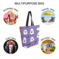 thumbnail image 7 of FORMRS Womens Canvas Tote Bag with Zipper Inner Pocket Shoulder Handbag, Halloween Ghosts Purple, 7 of 7