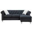 thumbnail image 3 of Sofa Chaise with Tufted Design, Black Living Room Seating, 3 of 9