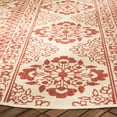 thumbnail image 3 of SAFAVIEH Beach House Justine Geometric Indoor/Outdoor Area Rug, Red/Creme, 4' x 4' Round, 3 of 6