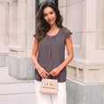 thumbnail image 5 of SUNBS Blouses for Women Lace Tops Pleated Short Sleeve Shirts Summer Business Casual Dressy Clothes, 5 of 6