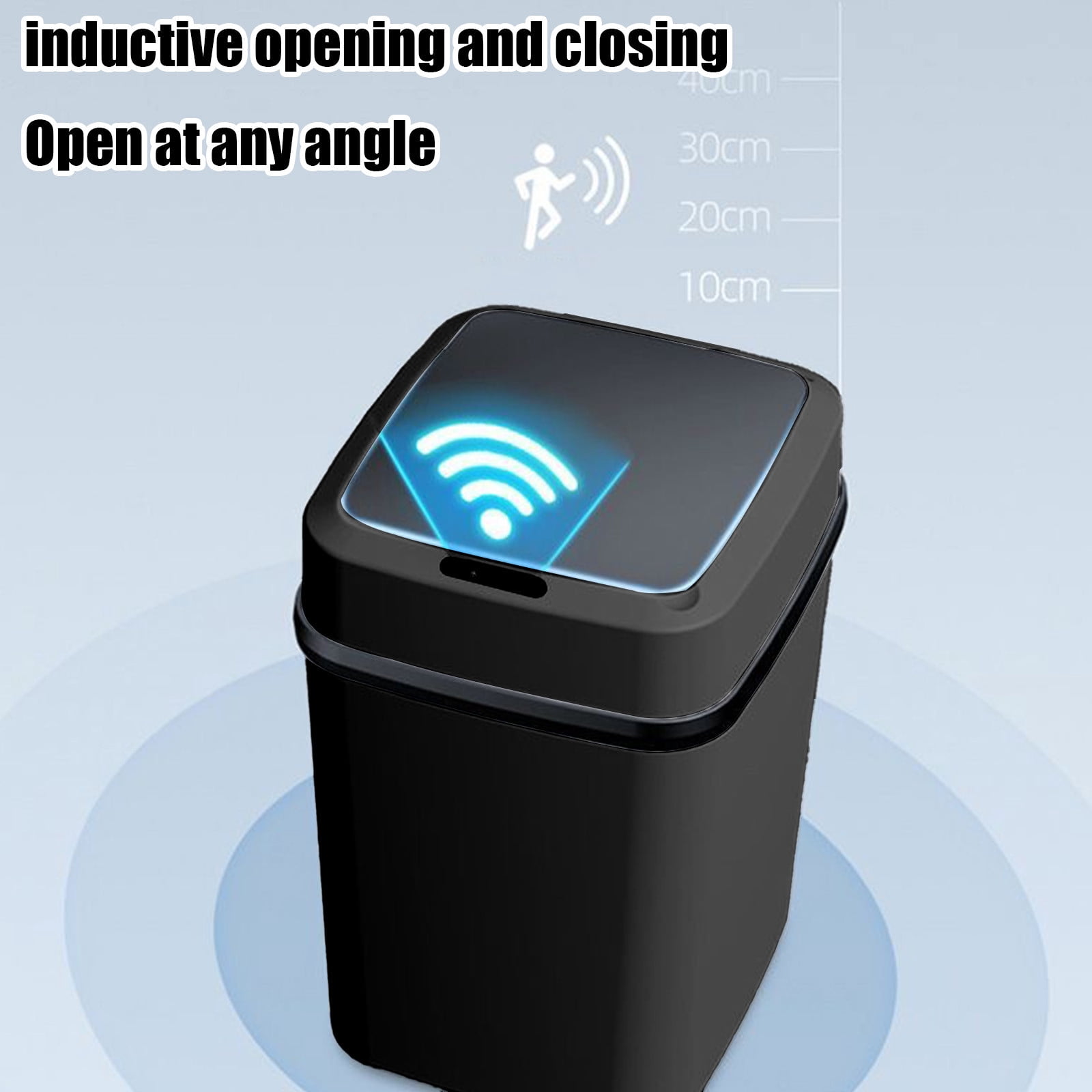 Smart Sensor Trash Can, Automatic Lid Odor Proof, Touchless Garbage Bin, for Kitchen Bathroom Bedroom, Long Battery Life