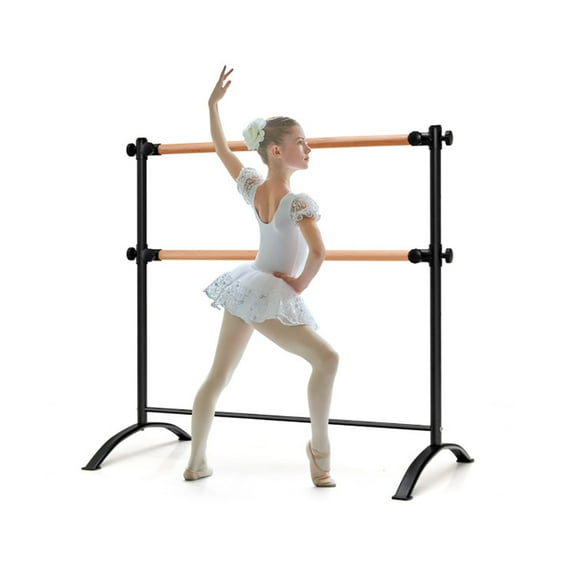 Kadyn Home or Gym Exercise Equipment,Portable Ballet Barre,Ballet bar freestanding Dance Bar,4 Foot Portable Freestanding Double Ballet Barre-Black