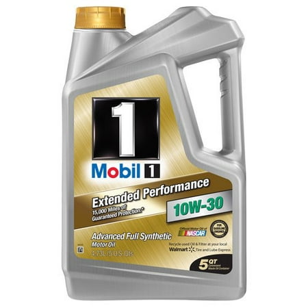 - Mobil 1 Extended Performance 10W-30 Full Synthetic Motor Oil, 5 qt